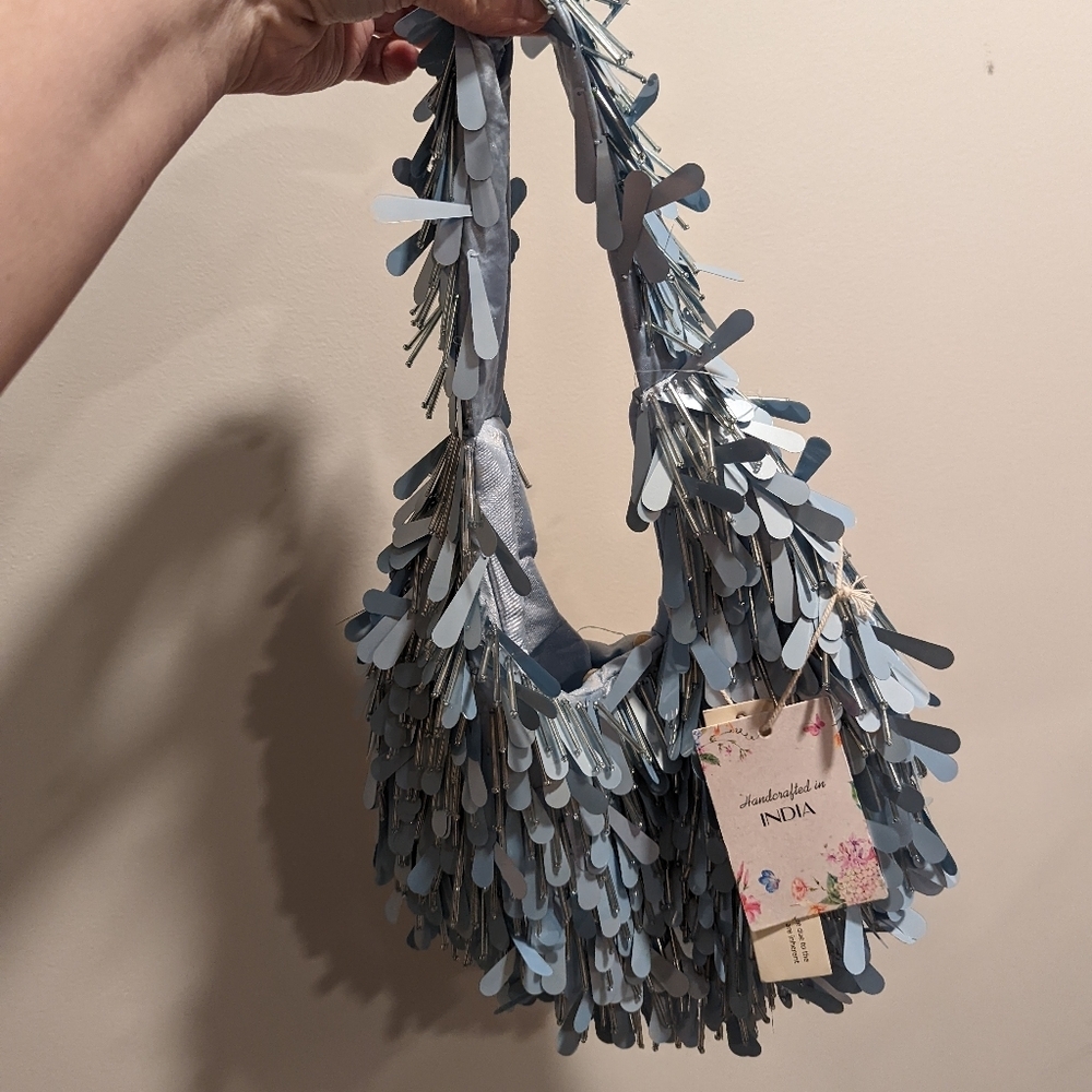 Stylish Blue Sequin Women's Bag - Picture 3 of 8